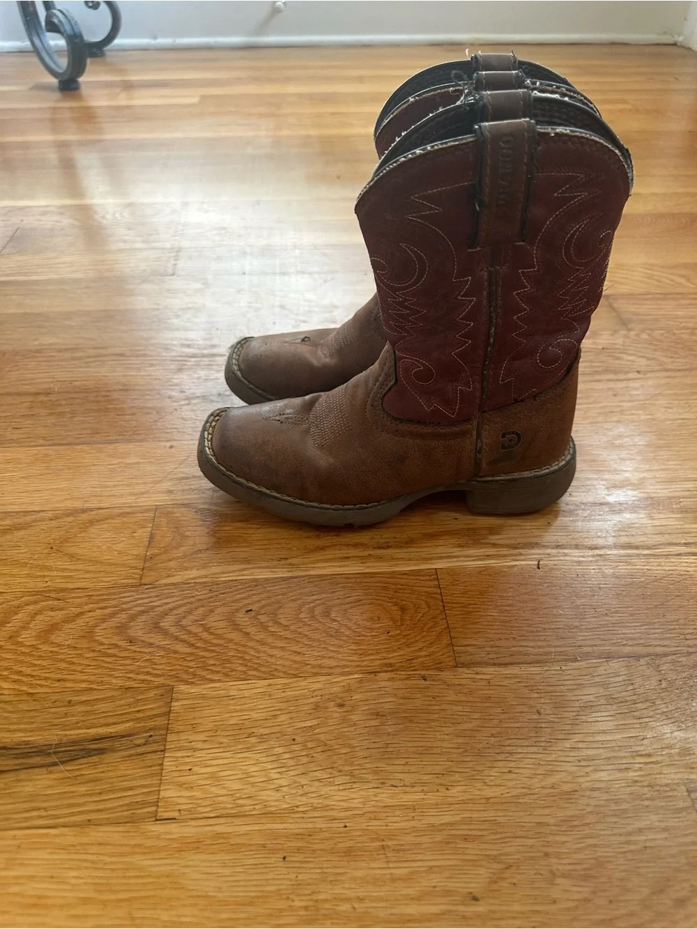 Durango Kids Brown and Burgundy Western Pull-On Boots